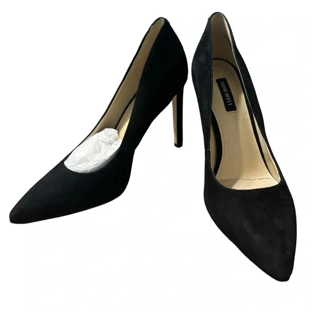 🖤‎ Nine West Ezra Black Suede Pointed Toe Pumps Size 9 ✨👠